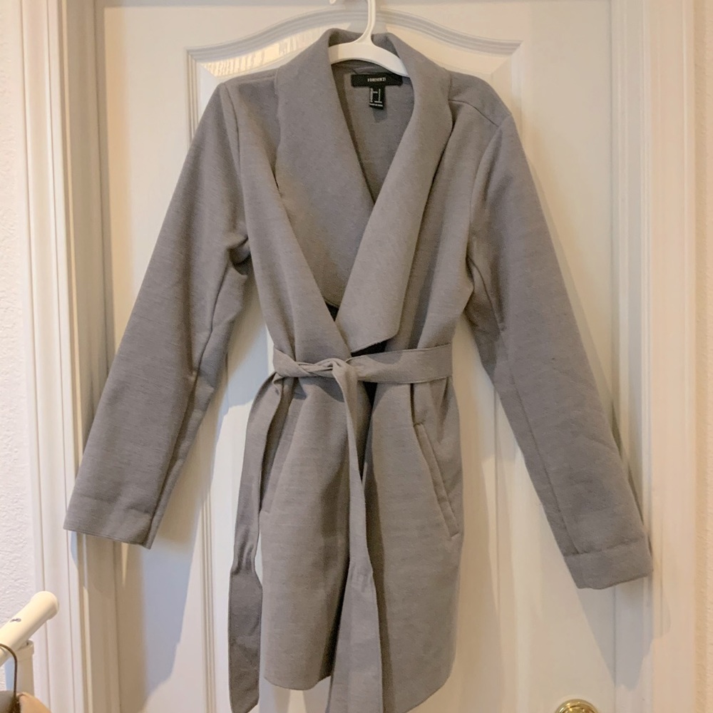 Gray Wrap Coat Forever 21